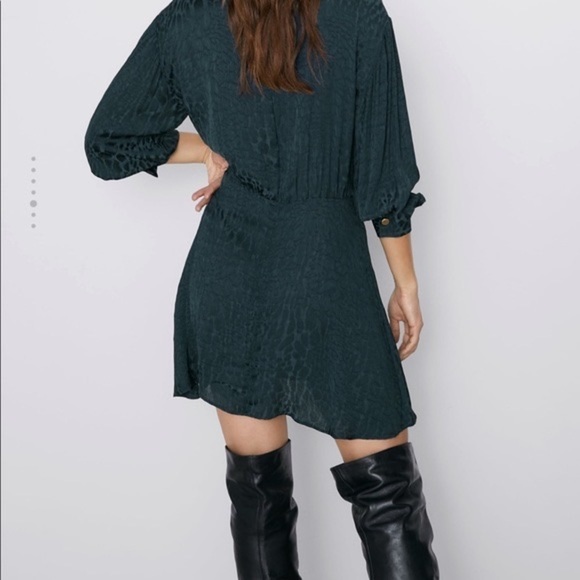Zara Jacquard Animal Print Dress NEW - Picture 3 of 10